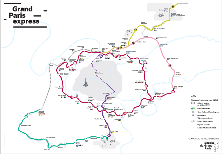 Carte du Grand Paris Express